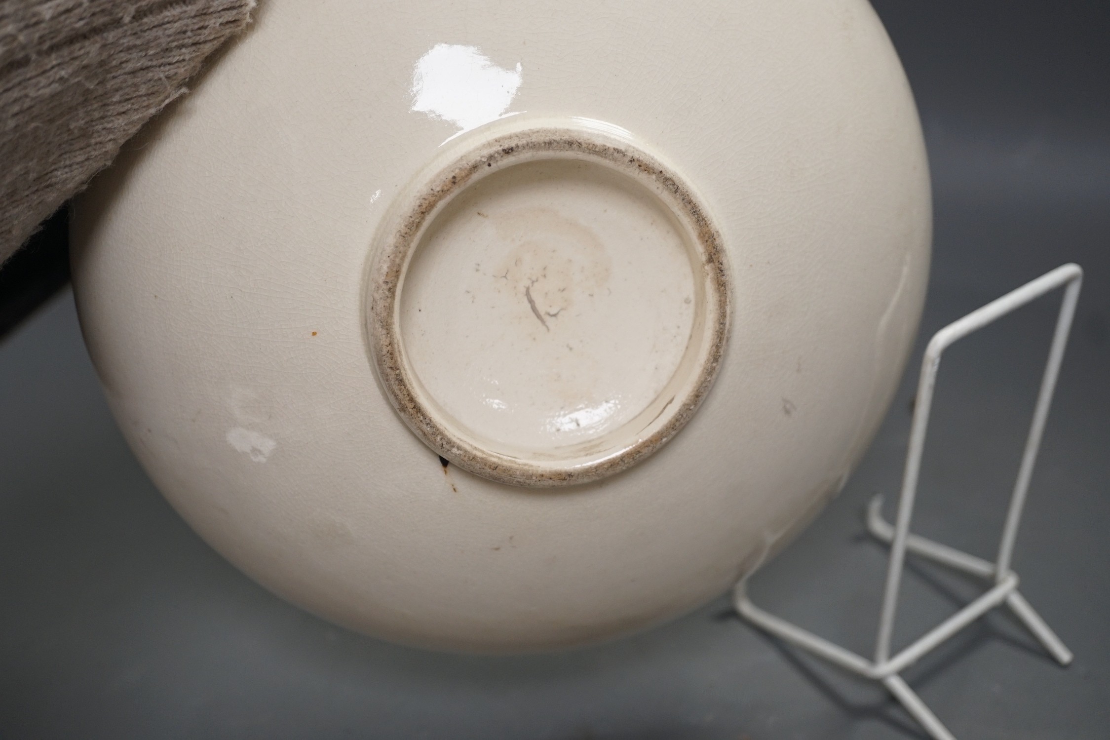 A Japanese Satsuma pottery dish, Meiji period, three character inscription, 23cms diameter